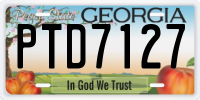GA license plate PTD7127