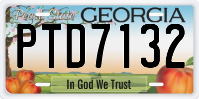 GA license plate PTD7132