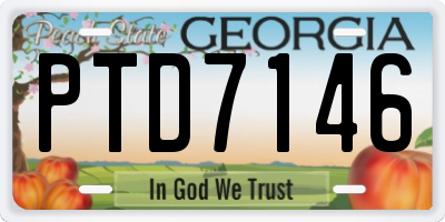 GA license plate PTD7146