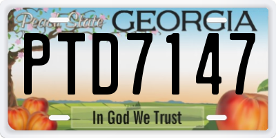 GA license plate PTD7147
