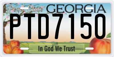 GA license plate PTD7150