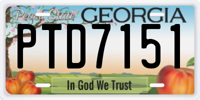 GA license plate PTD7151