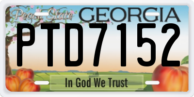 GA license plate PTD7152