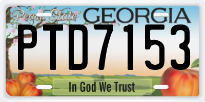 GA license plate PTD7153