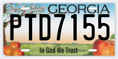 GA license plate PTD7155