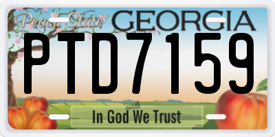 GA license plate PTD7159