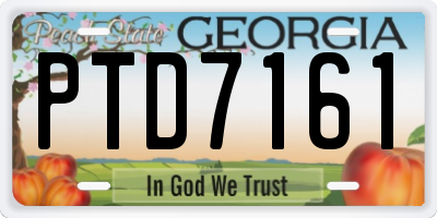 GA license plate PTD7161