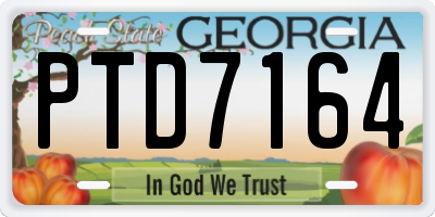 GA license plate PTD7164