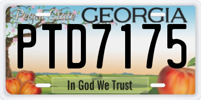 GA license plate PTD7175