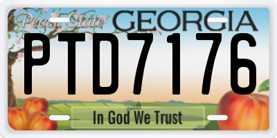GA license plate PTD7176