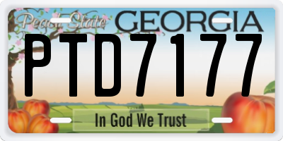 GA license plate PTD7177