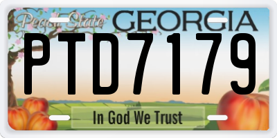 GA license plate PTD7179