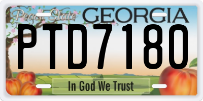 GA license plate PTD7180