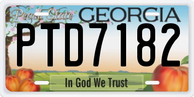GA license plate PTD7182