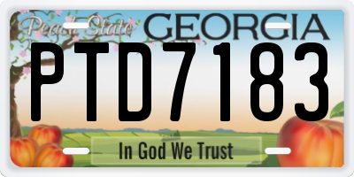 GA license plate PTD7183