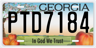 GA license plate PTD7184