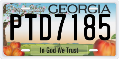 GA license plate PTD7185