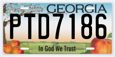 GA license plate PTD7186