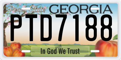GA license plate PTD7188