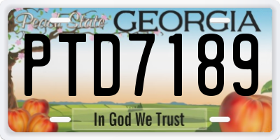 GA license plate PTD7189
