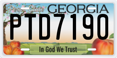 GA license plate PTD7190