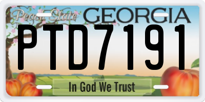 GA license plate PTD7191