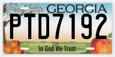 GA license plate PTD7192