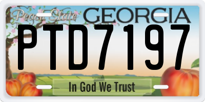 GA license plate PTD7197