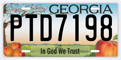 GA license plate PTD7198
