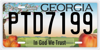 GA license plate PTD7199