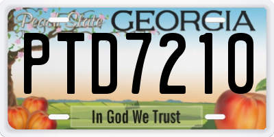 GA license plate PTD7210