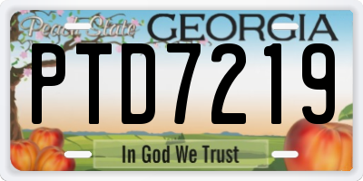 GA license plate PTD7219