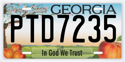 GA license plate PTD7235