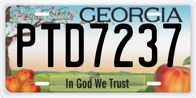 GA license plate PTD7237