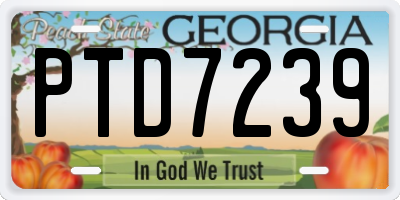 GA license plate PTD7239