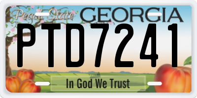 GA license plate PTD7241