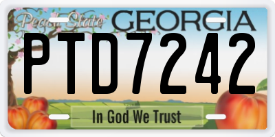 GA license plate PTD7242