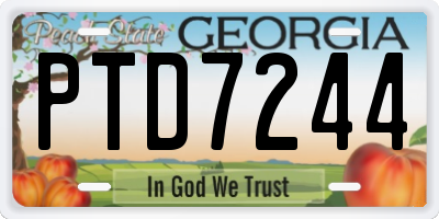 GA license plate PTD7244