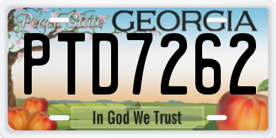 GA license plate PTD7262