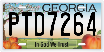 GA license plate PTD7264