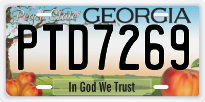 GA license plate PTD7269