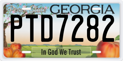 GA license plate PTD7282