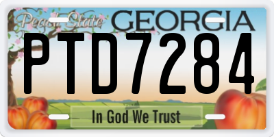 GA license plate PTD7284