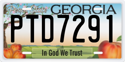 GA license plate PTD7291