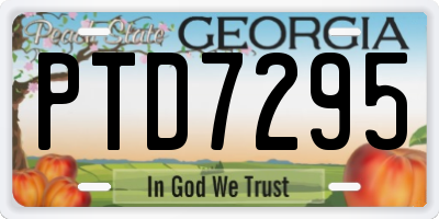 GA license plate PTD7295
