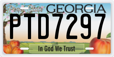 GA license plate PTD7297