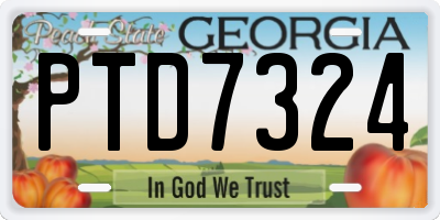GA license plate PTD7324