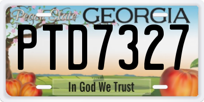 GA license plate PTD7327