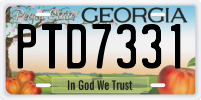 GA license plate PTD7331
