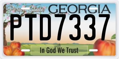 GA license plate PTD7337